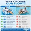 4-in-1 Inflatable Water Hammock Pool Floating Lounge Chair & Swimming Bed with Air Pump, Portable Foldable Water Lounger Chair Raft for Swimming Pool Party Summer Lake Waters Fun(Blue) view 4