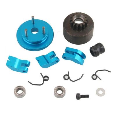14T Flywheel Clutch Bell Set Compatible with 1/8 RC Cars Including KYOSHO Buggy Truck Truggy Engines Level 21-28(1 Set Blue)