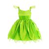 BABWWNIX Kid Girls Fairy Costume Princess Dress Up Set Halloween Cosplay Green Dress Costume with Butterfly Wing (Only Dress, 8-10 Years) view 1