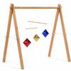 Wooden Montessori Baby Play Gym Frame, Foldable Beech Wood Baby Activity Gym Stand, Natural Nursery Gym, Portable Baby Gym Frame view 1