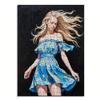 WRJGLS 500 1000 Piece Puzzle for Adults Blonde Woman in Blue Dress, Windswept Hair, Eco-Friendly Recycled Paper Fun & Challenging Family Game Gift for Friends and Family view 1