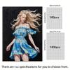 WRJGLS 500 1000 Piece Puzzle for Adults Blonde Woman in Blue Dress, Windswept Hair, Eco-Friendly Recycled Paper Fun & Challenging Family Game Gift for Friends and Family view 4
