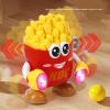 banapoy French Fries Dancing Robot, 360 Degree Rotation Preset Dance Routines French Fries Dancing Toy, Electric Music Light Doll with Multi Color LED Lights and Music for Kids view 2
