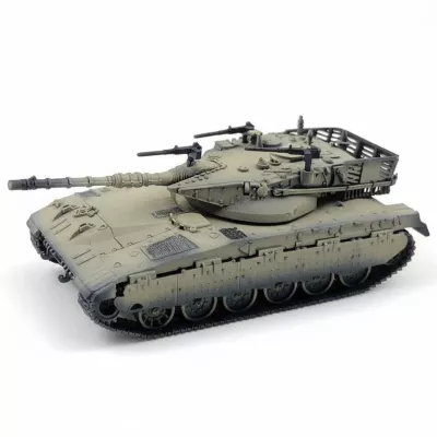 1/144 Scale Tank Detailed Craftsmanship Armored Vehicle Model Movable Turret Vehicle Model for Hobbyists, Collection Display, Merkava Mk2 Desert