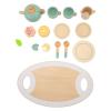 GLOGLOW Wooden Tea Party Set for Toddlers 3+ Years with 16 Play Food Accessories Imitation Social Interaction Afternoon Tea Toy Gifts for Little Girls Birthday Holiday view 3