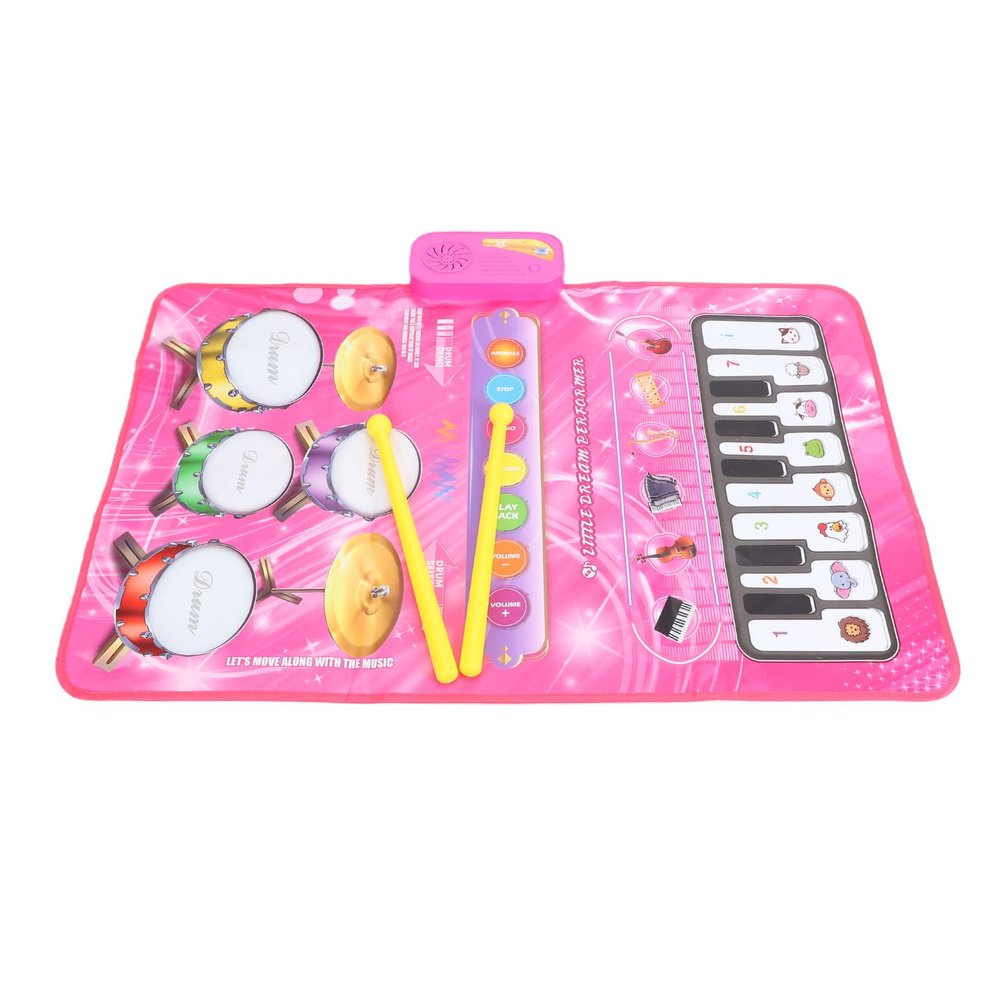 Hidyliu Educational Kids Dance Mat Musical Drum Set for Toddlers, Parent Child Bonding, Safe Materials, Portable Entertainment, 31.5x19.7in