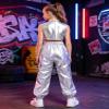 Jugaoge Kids Street Dance Outfit 2 Piece Hip Hop Dancing Sets Streetwear for Carnival Themed Party Silver 14 view 4