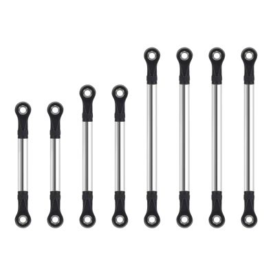 Adjustable Pull Rod for TRX4M 1/18 8PCS Stainless Steel Straight Links Set Chassis Suspension High Clearance Upgrade Parts RC Crawler