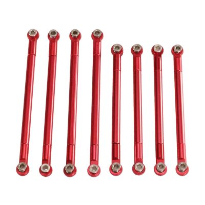 Adjustable Pull Rod for MN128 MN86S MN86 G500 1/12 Metal Pull Rod Ball Head Link Linkage RC Car Accessories Upgrade Parts(Red)
