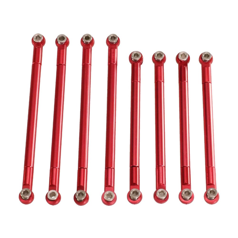 Adjustable Pull Rod for MN128 MN86S MN86 G500 1/12 Metal Pull Rod Ball Head Link Linkage RC Car Accessories Upgrade Parts(Red)