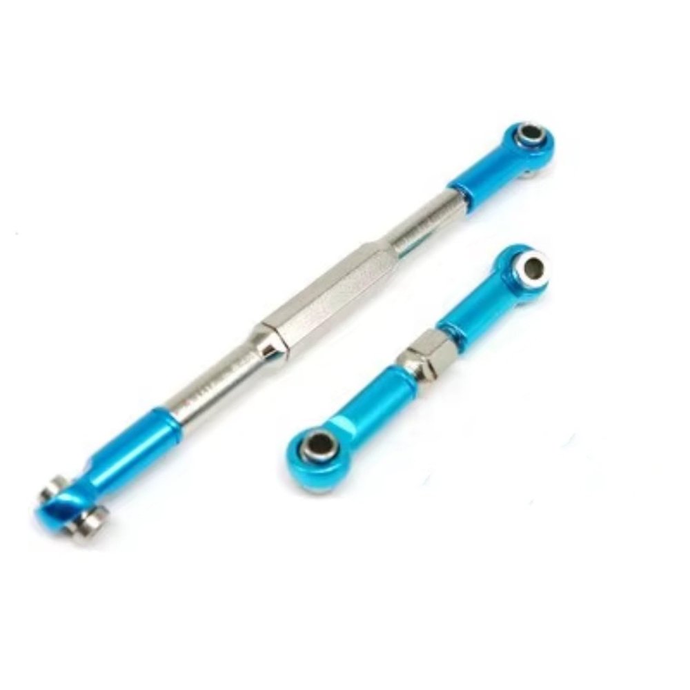 RC Modifications Spare for WPL B-1 B16 B24 C-14 C24 for MN D90 D91 D99S MN45 MN96 1/16 1/12 Servo Steering Pull Rod RC Military Truck Upgrade Parts(Blue)
