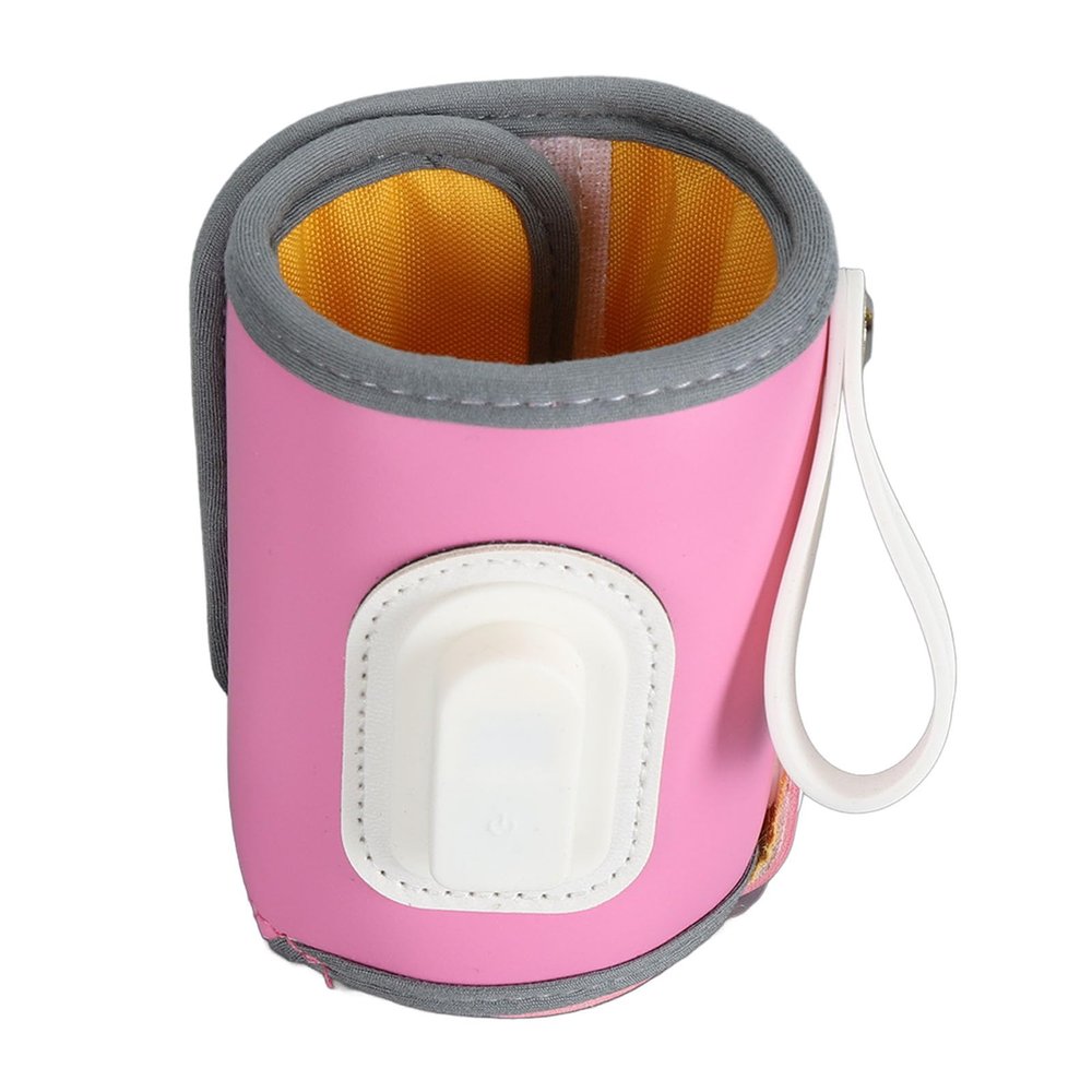 Zunate Portable Baby Milk Warmer with Temperature Control, Adjustable Heat Keeper for Bottles with Real Time Display, Green USB Heating Sleeve for Travel Use (Pink)