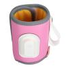 Zunate Portable Baby Milk Warmer with Temperature Control, Adjustable Heat Keeper for Bottles with Real Time Display, Green USB Heating Sleeve for Travel Use (Pink) view 4