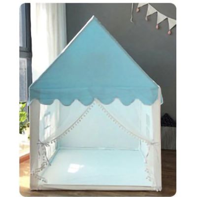 Yobadam Kids Play Tent, Children Game Tent with Large Ventilated Window & Lace Curtains, Ideal for Indoor Outdoor Playhouse (Light Blue)