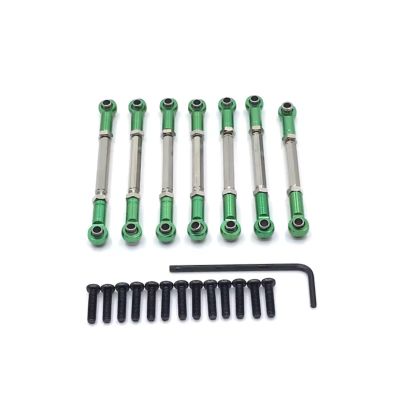 Adjustable Pull Rod for WLtoys 104001 104002 1/10 Metal Upgrade Front and Rear Steering Adjustable Links RC Car Parts Accessories(Green)