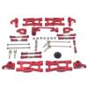Adjustable Pull Rod for Wltoys 144010 144002 124017 124019 124018 144001 124007 1/12 Metal Kit Drive Shaft Pull Rod for Swing Arm Steering RC Car Parts(Red) view 1