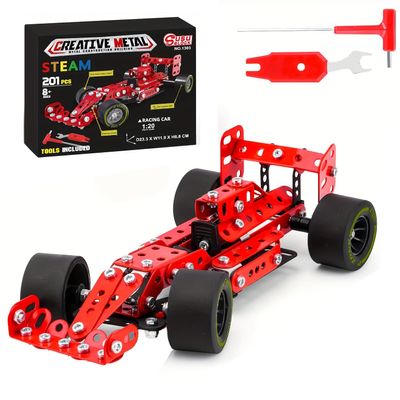 1:20 Scale Metal Assembly Racing car Model, Equipped with 201 Metal Parts and Matching Assembly Tools, Highly restores the Streamlined Body of Real Racing Cars.