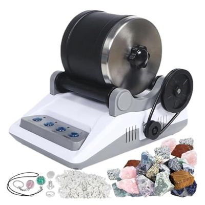 Electric Rock Tumbler Machine Kit, Detachable Gem Stone Polisher with Timer, Automatic DIY Tumbling Set for Adults and Kids, Includes Complete Accessories for Polishing Stones