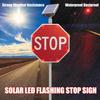 24"/30" Flashing Stop Sign Aluminum Octagon Reflective Led Flashing Street Metal Sign, Power Solar Stop Flashing Traffic Signs, Expressway Toll Booths Solar Stop Signs, Engineer Gr view 4