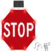 24" Road Safety Octagon Traffic Sign Led Blinking Solar Powered Stop Sign view 1