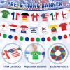Pre-Strung Soccer Flags Bunting Decorations, 2026 Soccer Party Decorations Include NO- DIY Soccer Jersey Flag Bunting Banner Honeycomb Balls NO- DIY Hanging Swirls Circle Garland for Sports Themed Event Parties Home Restaurant Bar Club Garden Decor view 3