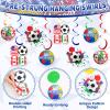 Pre-Strung Soccer Flags Bunting Decorations, 2026 Soccer Party Decorations Include NO- DIY Soccer Jersey Flag Bunting Banner Honeycomb Balls NO- DIY Hanging Swirls Circle Garland for Sports Themed Event Parties Home Restaurant Bar Club Garden Decor view 4