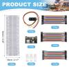 MECCANIXITY Breadboard Kit with Power Supply Module, 830 Tie-Points Breadboard with Pin Header Wires Voltage Display, Electronics Component Fun Kit for Development Board Circuit Practice STEM view 2