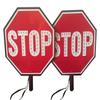 18" 2-Sided Handheld Paddle Sign with Handle, RechargeableReflective Sign, Steady/Flashing LED Light Modes (Stop/Stop) view 1