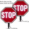 18" 2-Sided Handheld Paddle Sign with Handle, RechargeableReflective Sign, Steady/Flashing LED Light Modes (Stop/Stop) view 3