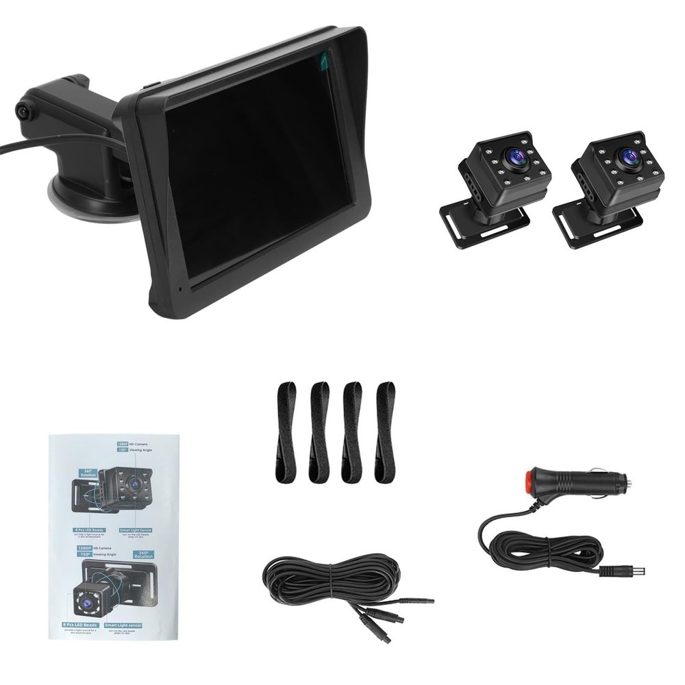 Baby Car Camera, Dual Channel 7 Inch 1080P Baby Monitor with IR Night Vision Camera and 150 Viewing Angle for Rear Facing Seat