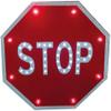 24 x 24inch Stop Sign, Solar Powered LED Flashing Stop Sign, Aluminum Octagon Road Signs Traffic LED Blinking Street view 1