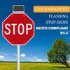 24 x 24inch Stop Sign, Solar Powered LED Flashing Stop Sign, Aluminum Octagon Road Signs Traffic LED Blinking Street view 4