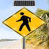 24" x 24/30" x 30 LED Flashing Pedestrian Crossing Sign, Street Traffic Warning Sign with Solar Powered, Heavy Duty Rust-Proof Metal Frame (30"(76cm))(24"(60cm)) view 1