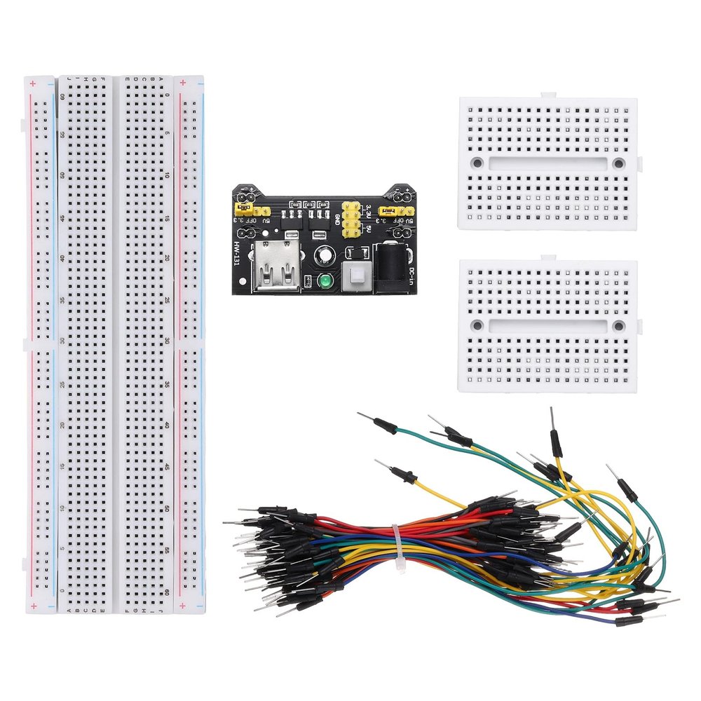 MECCANIXITY Breadboard Kit with Power Supply Module, 400/170 Tie-Points Breadboard with Jumper Wires, Electronics Component Fun Kit for Development Board Circuit Practice STEM