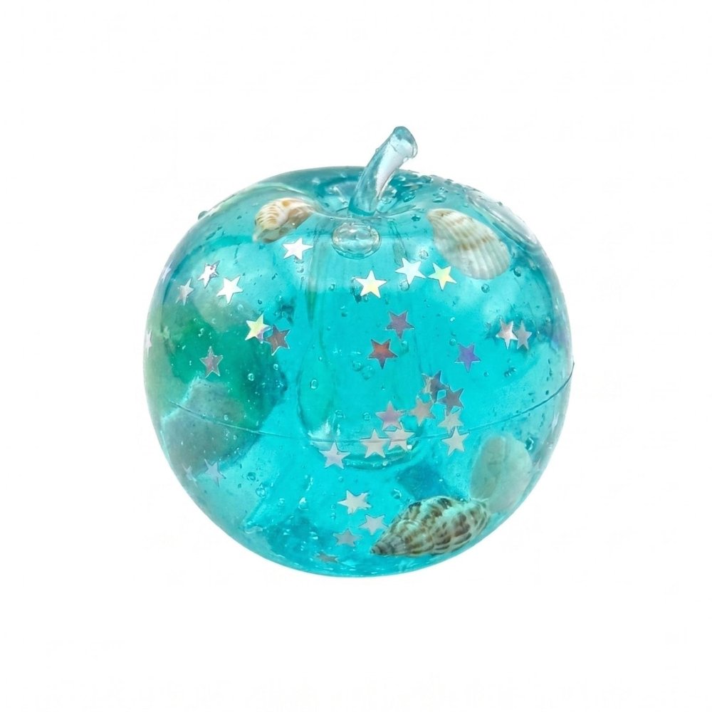 Blue Ocean Slushy Apple Squishy, Gel Filled Fidget Fidget Squeeze Toys Anxiety Relief