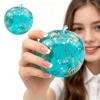 Blue Ocean Slushy Apple Squishy, Gel Filled Fidget Fidget Squeeze Toys Anxiety Relief view 2