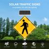TREBGFE 24" Solar Powered Flashing Crosswalk Sign, Street Road Warning Traffic Sign, Outdoor Use, Weatherproof or Park School Urban/Road Community view 3