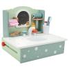 BTSEURY Kids Bathroom Sink Toys, Wooden Simulation Vanity Table Set with Beauty Accessories, for Toddler and Educational Role Playing view 1