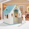 Charming Cottage Kids Playhouse - Indoor and Outdoor Clubhouse Playset with Basketball Hoop, Soccer Goal, Magnetic Dartboard, Ring Toss view 1