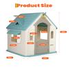 Charming Cottage Kids Playhouse - Indoor and Outdoor Clubhouse Playset with Basketball Hoop, Soccer Goal, Magnetic Dartboard, Ring Toss view 2
