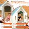 Charming Cottage Kids Playhouse - Indoor and Outdoor Clubhouse Playset with Basketball Hoop, Soccer Goal, Magnetic Dartboard, Ring Toss view 4