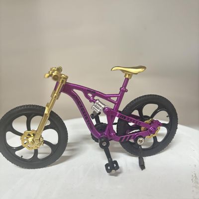 Mountain Bike Toy DS Die-Cast Mini Finger Bicycle Model Desktop Decoration Scale Men Toy DH Alloy Bike Action Figurine Toy for Cake Topper Crafts (Purple-1A)