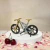 Mountain Bike Toy DS Die-Cast Mini Finger Bicycle Model Desktop Decoration Scale Men Toy DH Alloy Bike Action Figurine Toy for Cake Topper Crafts (silvery-1A) view 2