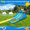 Inflatable Water Slide Park for Kids, 8-in-1 Blow Up Bouncy Castle Waterslide with Double Slides, Water Bounce House with Blower for Backyard, Outdoor & Indoor, Axolotl Theme, 319" L x 98" W x 107" H view 4