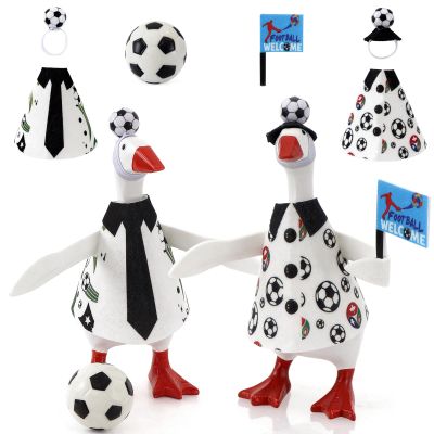 YGEINIT 2026 World Cup 7 Inch Desk Goose Outfits, Soccer Desk Goose Clothes Accessories, World Cup Soccer Decor for Goose Statues Office and Home(Trophy+Pennant)