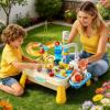 Kids Water Tables for Outside, 46x28x30cm Outdoor Sensory Game Built in Pump, ABS Water Activity Table, for Boys Girls Ages 4-8 Playroom Daycare Patio Beach Garden Park view 2