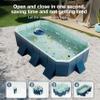 13 FT Foldable Rectangular Pool, Non-Inflatable Hard Composite Board Swimming Pool, Anti-Slip PVC Portable Kiddie Pool, Outdoor Garden Backyard Summer Water Party for Pets Family 13ft view 2