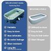 13 FT Foldable Rectangular Pool, Non-Inflatable Hard Composite Board Swimming Pool, Anti-Slip PVC Portable Kiddie Pool, Outdoor Garden Backyard Summer Water Party for Pets Family 13ft view 4
