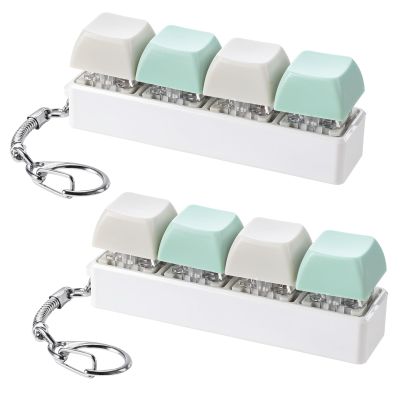 Hadnves 2 Pcs 4 Keys Keyboard Fidget Toy Decompression Button Keychains Push Sensory Keyboard Finger Clicker Toys for Adults Stress Relief Boost Focus Pass Time Calm Anxiety at Work & Bags Keys