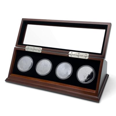 Challenge Coin Display Case 1.5-1.75 Inch 38-44.5 mm Coin Holder 1 Slot ,Walnut, 4 Slots